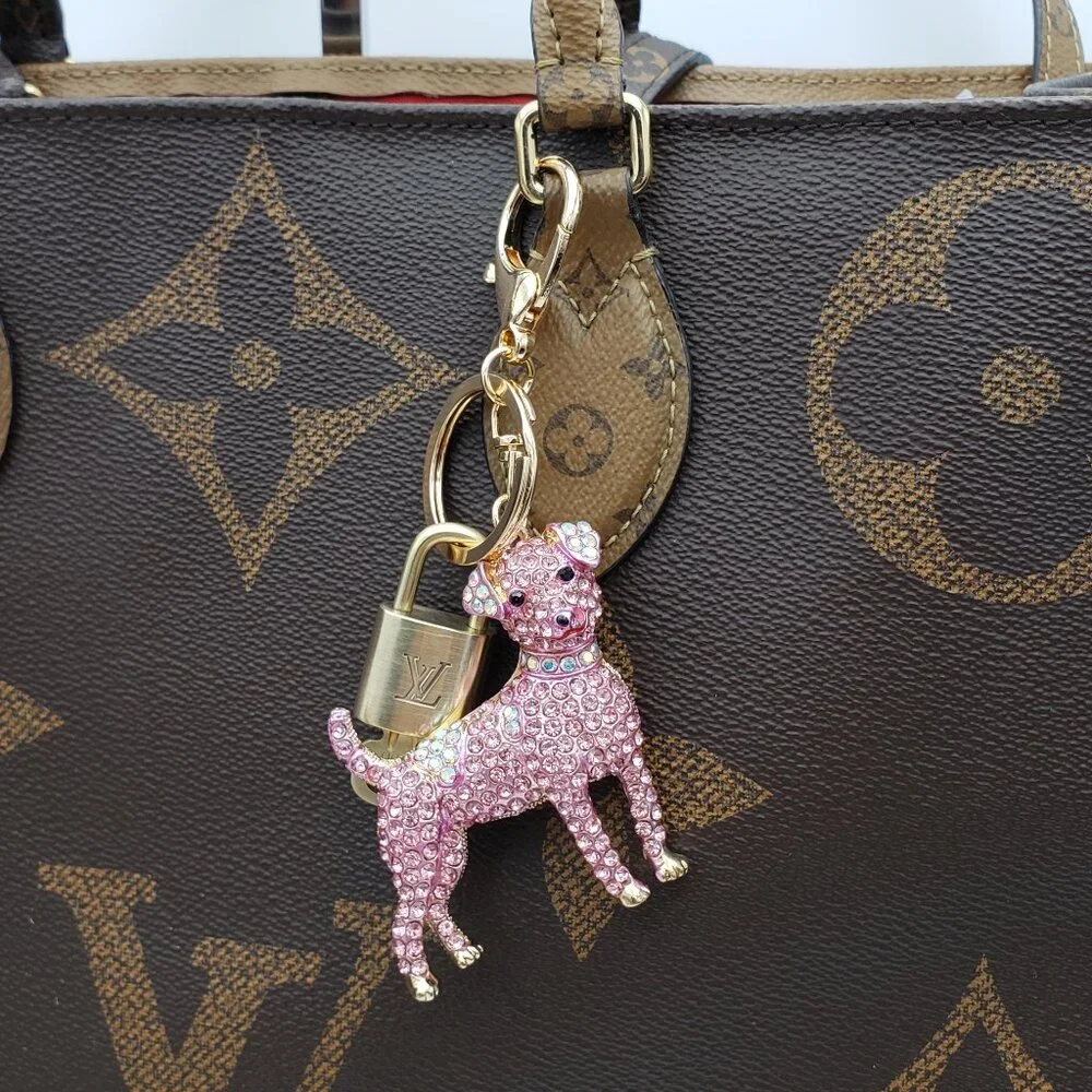 Authentic LV Louis Vuitton Gold Lock & Key 🔑 Unbranded Dog Keychain Charm